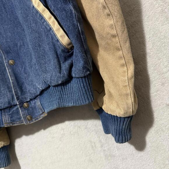 Vintage Turning Point Denim Varsity Jacket Logo Made Macau Men’s - Picture 9 of 10